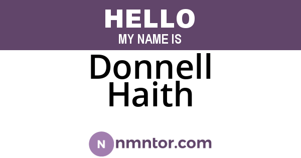 Donnell Haith