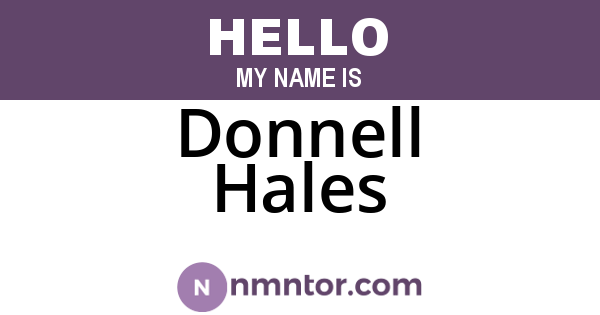 Donnell Hales