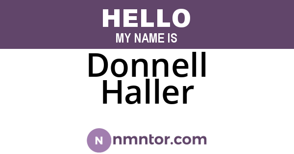 Donnell Haller