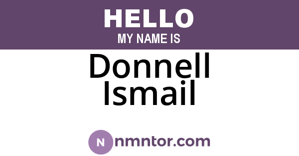 Donnell Ismail