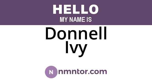 Donnell Ivy