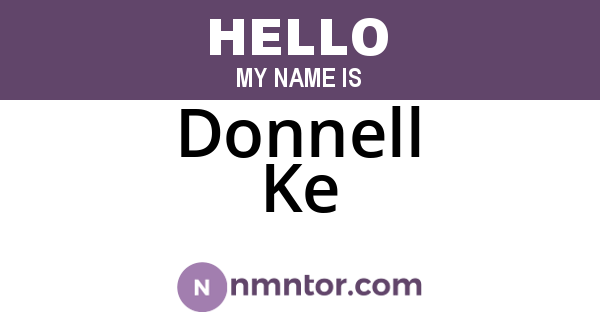 Donnell Ke