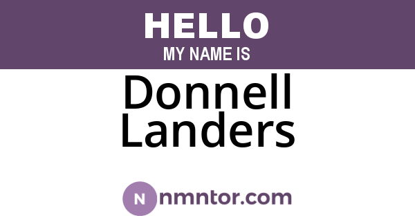 Donnell Landers