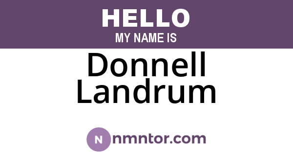 Donnell Landrum