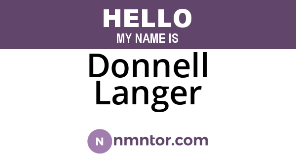 Donnell Langer