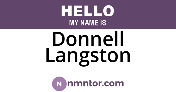 Donnell Langston
