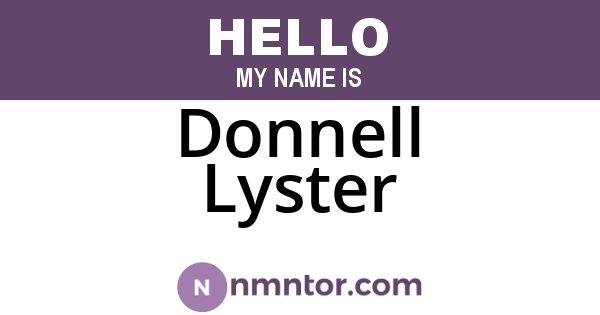 Donnell Lyster