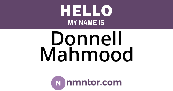 Donnell Mahmood