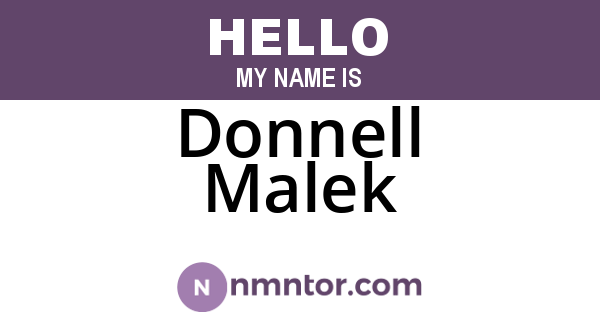 Donnell Malek