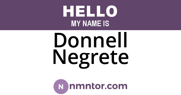 Donnell Negrete