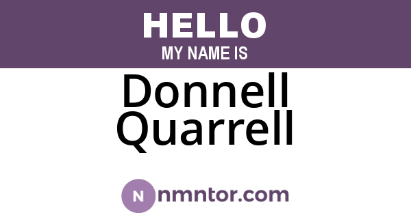 Donnell Quarrell