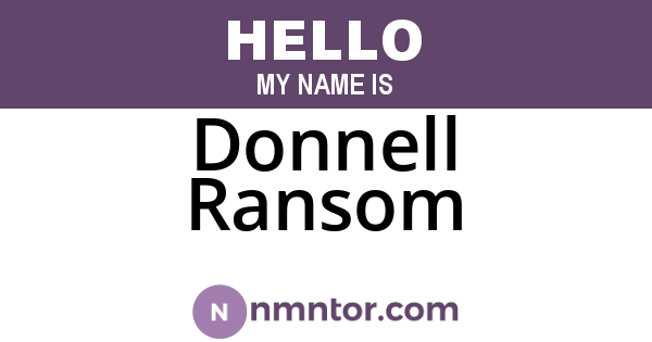 Donnell Ransom