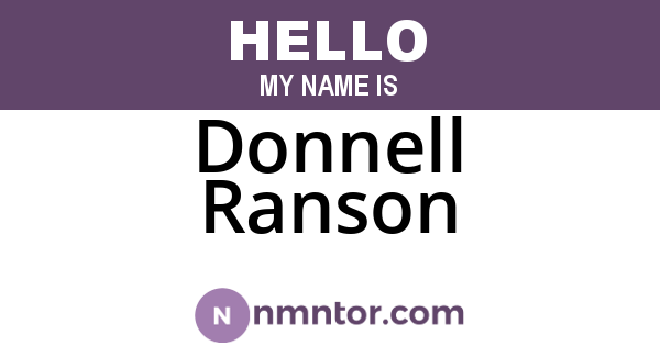 Donnell Ranson
