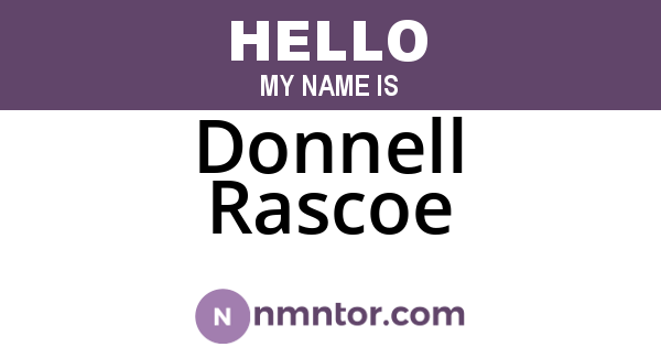 Donnell Rascoe