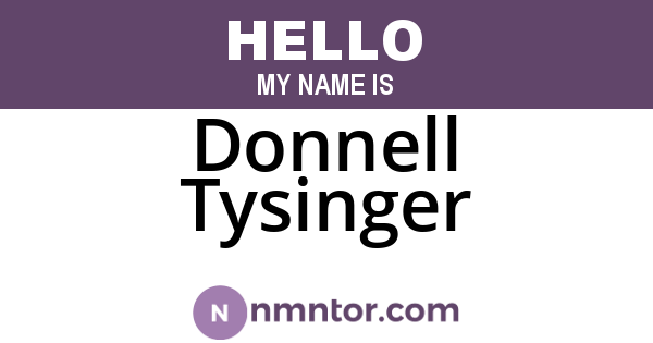Donnell Tysinger