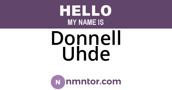 Donnell Uhde