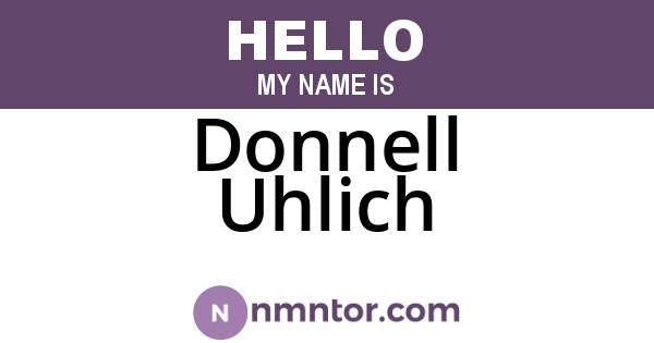 Donnell Uhlich