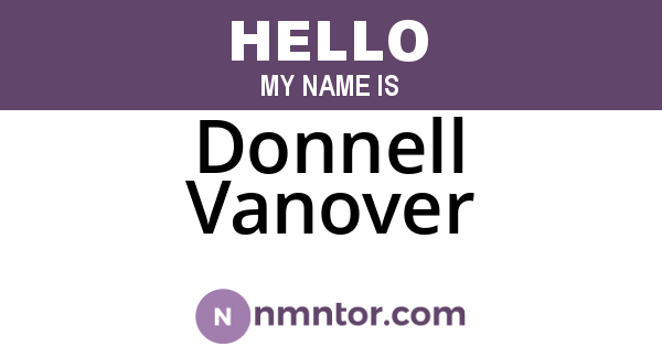 Donnell Vanover