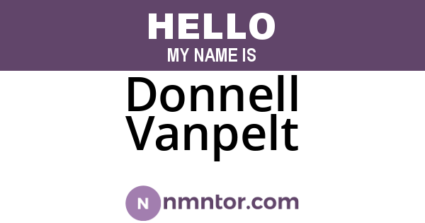 Donnell Vanpelt