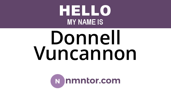 Donnell Vuncannon
