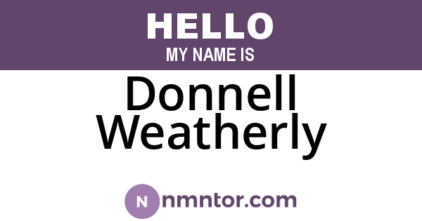 Donnell Weatherly
