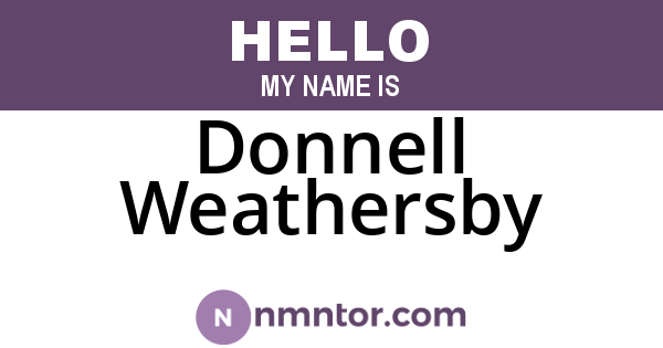 Donnell Weathersby