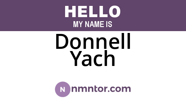 Donnell Yach