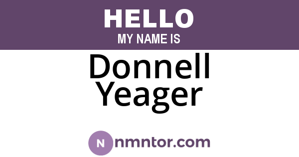 Donnell Yeager