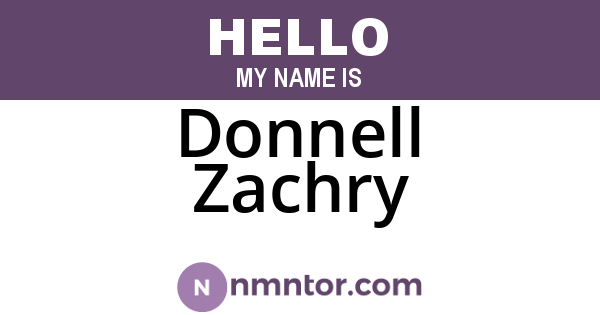 Donnell Zachry