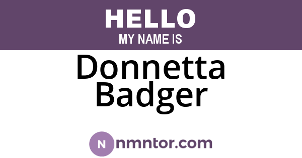 Donnetta Badger