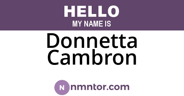 Donnetta Cambron