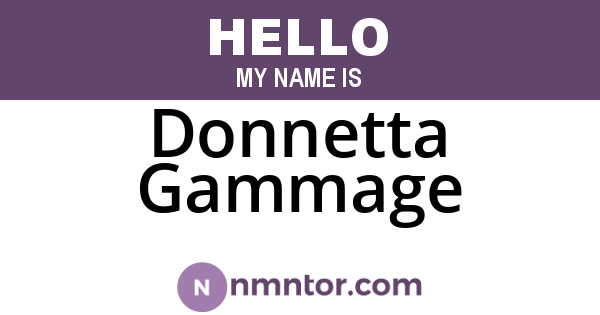 Donnetta Gammage