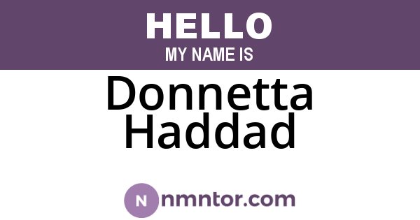 Donnetta Haddad