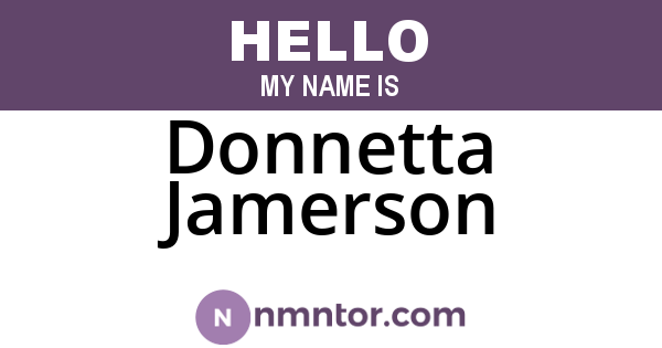 Donnetta Jamerson