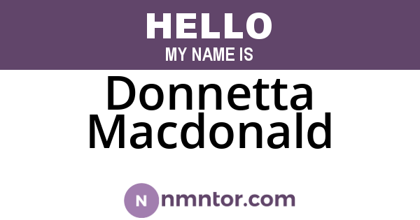 Donnetta Macdonald