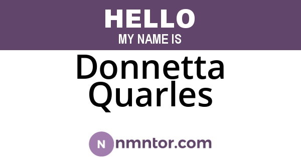 Donnetta Quarles