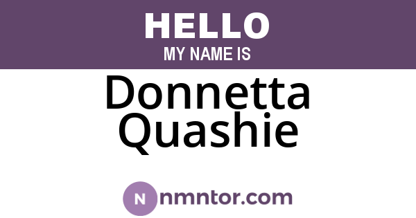 Donnetta Quashie