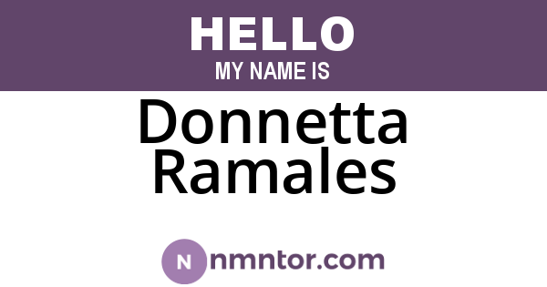 Donnetta Ramales