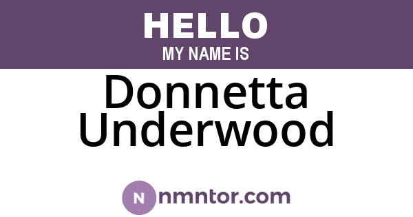 Donnetta Underwood
