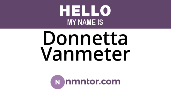 Donnetta Vanmeter