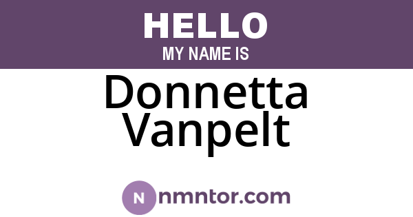 Donnetta Vanpelt
