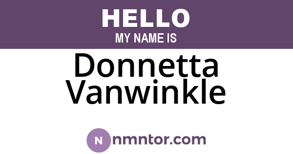 Donnetta Vanwinkle
