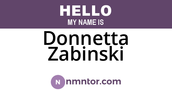 Donnetta Zabinski