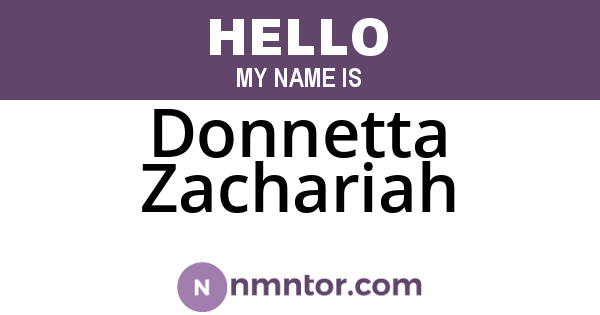 Donnetta Zachariah