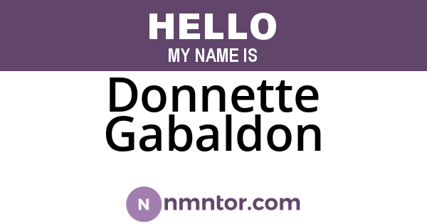 Donnette Gabaldon