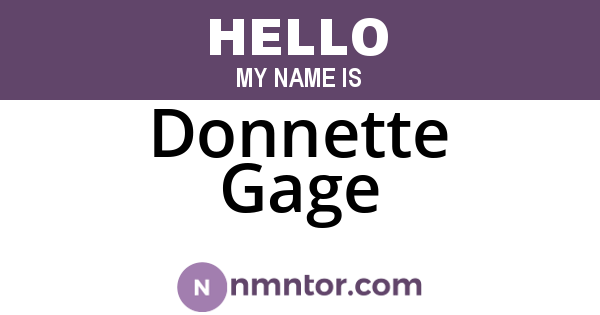 Donnette Gage
