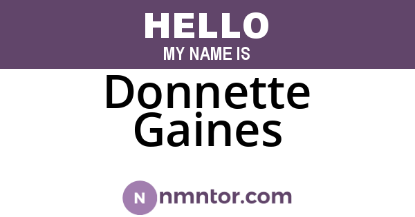 Donnette Gaines
