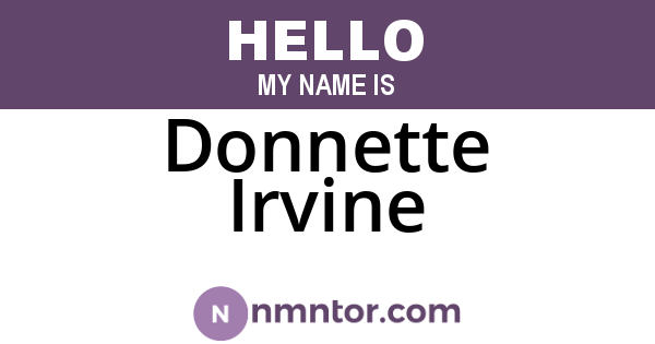 Donnette Irvine