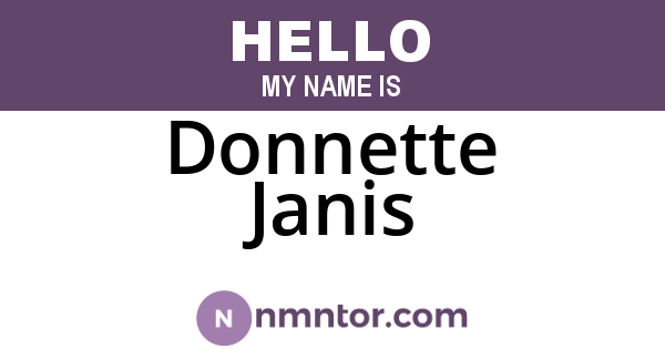 Donnette Janis