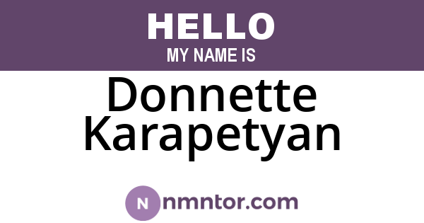 Donnette Karapetyan